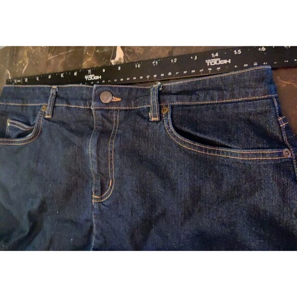 Apostrophe Petite Blue Jean Skirt Denim Womens Sz 10 P Knee Length Slit Pockets - Picture 10 of 10
